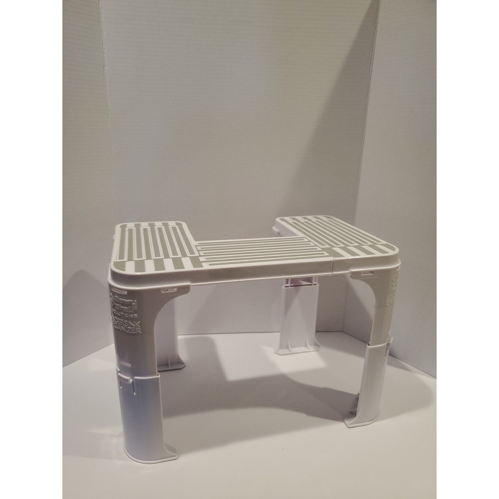 Savvy Shelf Under Sink Organizer Adjustable Expandable Cabinet Shelf White